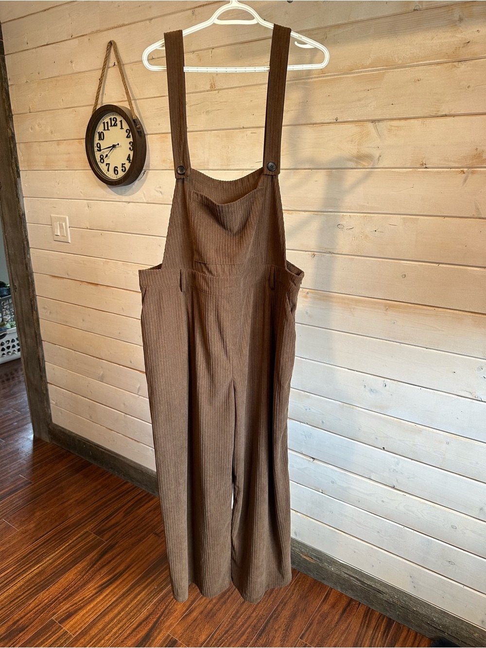 Cider | Brown Wide Leg Corduroy Overalls - Picture 3 of 8
